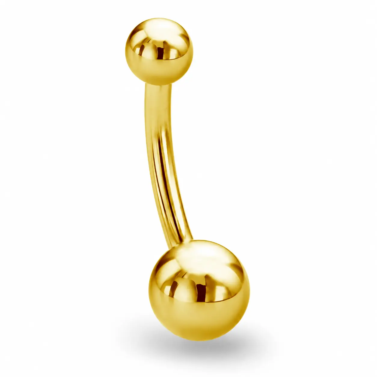 Золотистый банан Gold PVD для пирсинга пупка